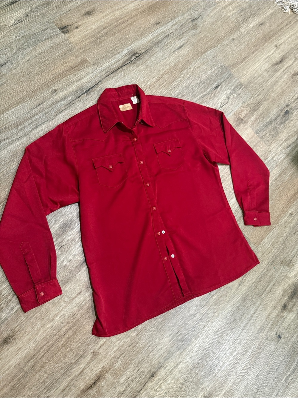 Vintage Wrangler Pearl Snap Deep Red Western Shirt